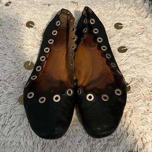 Chloe gold grommet flats